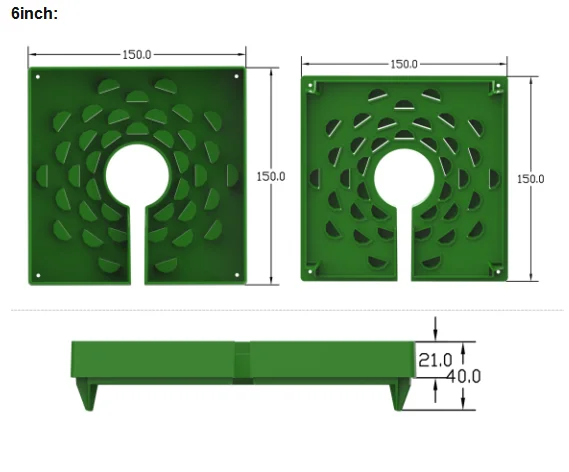 High Quality Hydroponic 4 6 8 Inch Drip Cover Drain Cap for Rockwool Cube