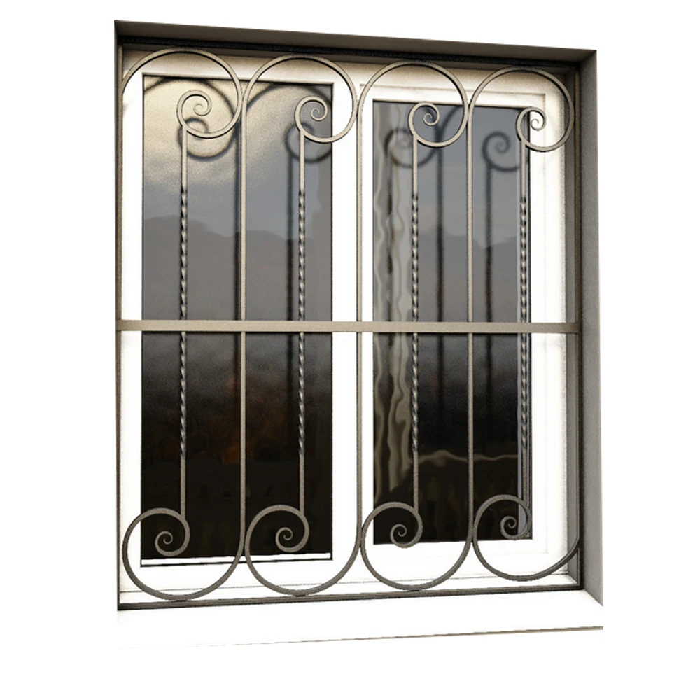 Steel window guards security window design for safety wrought iron window security bars