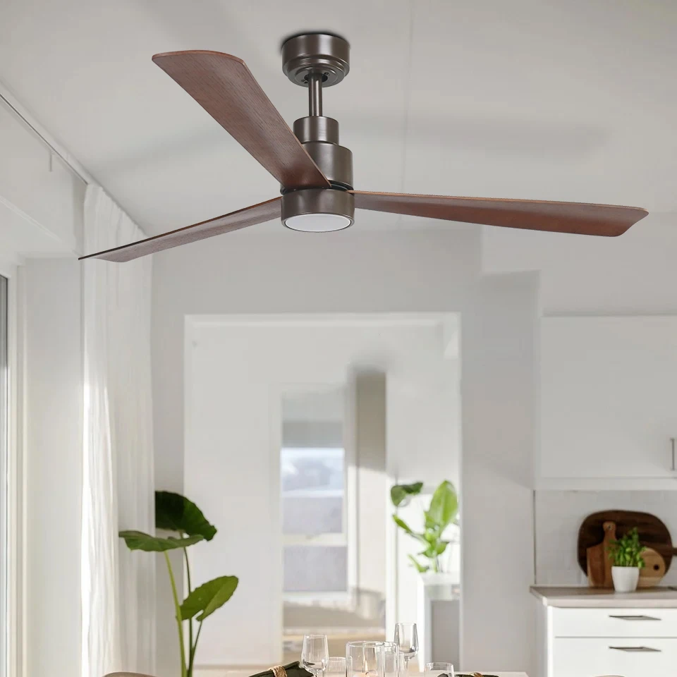 52 inch Ceiling Fan 3 ABS Blades 5 Speeds Remote Control Reversible Brushless DC Motor Indoor Outdoor Minimalist Ceiling Fan