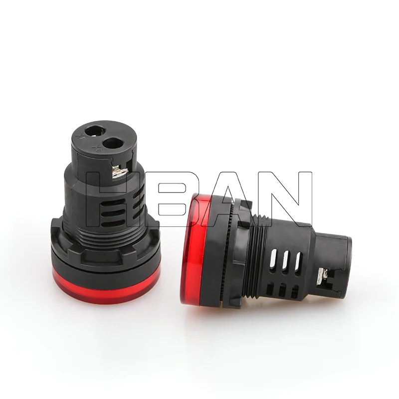 Red LED 380V Screw terminal waterproof plastic signal lamp 30mm equipment indicator lights