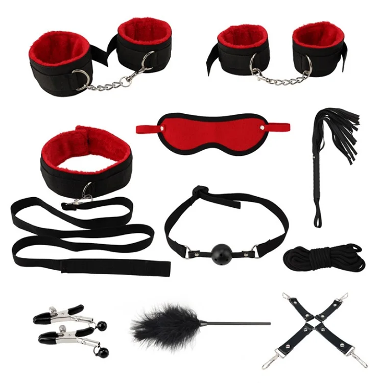 10 pieces SM Bondage set, Cheap Bed Spreader Restraint kit for Couples Sex Game Play