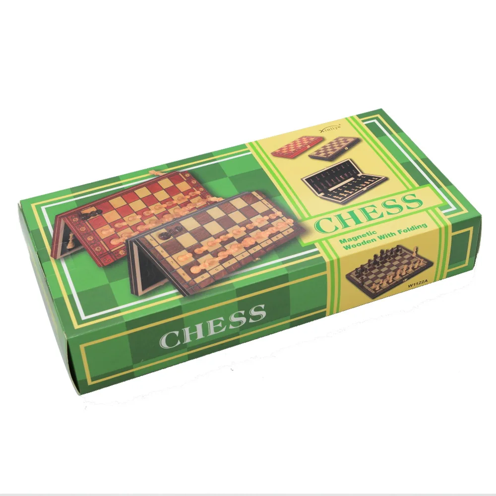 Wooden Folding Magnetic Chess Set Felt Game Board Inside Store Adult Family Game Board High Quality
