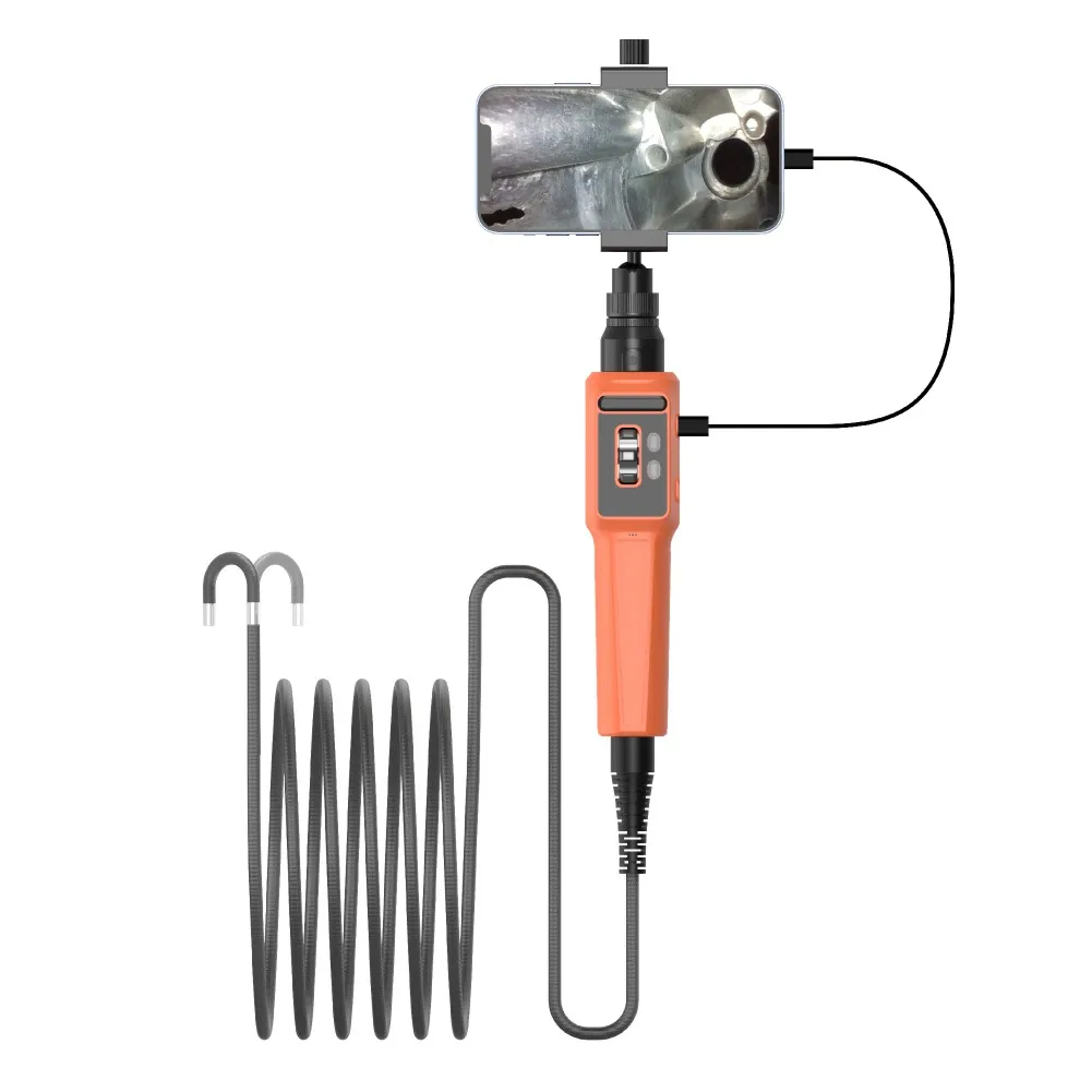 210° two-way articulation endoscope camera, IP67 waterproof  endoscope, Mini analog camera connect to mobile phone