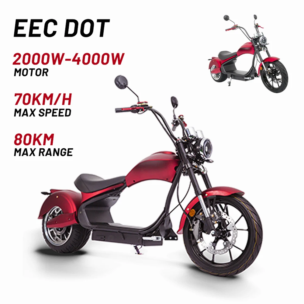 Citycoco 80km/h Electric Scooter EU Warehouse 4000W Electric Chopper Motorcycle