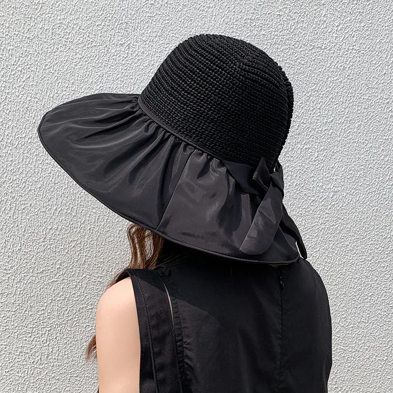 Summer Hot EXW Price Wholesale Bucket Hats With Custom Logo Straw Hat Travel Sunshade Sun Hat For Women Hijab