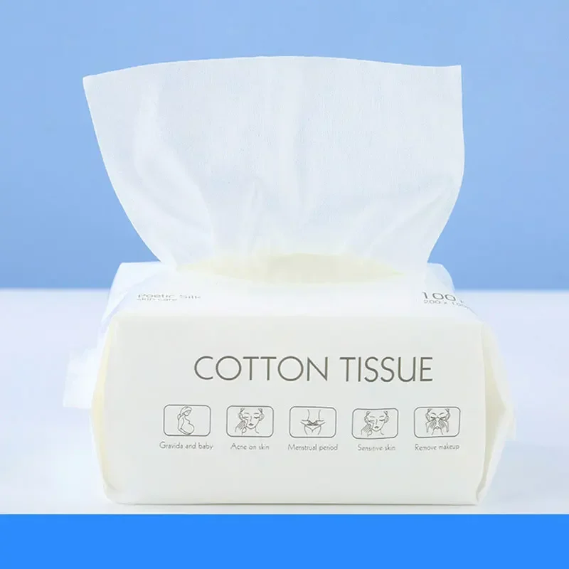 Custom Logo Cotton Tissue Face Disposable Cotton Face Towel Cleansing Dry Wipes Cotton Towel