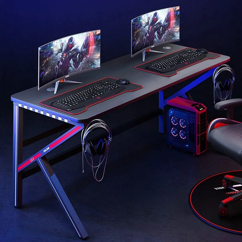 New Cheap LED RGB Lighting Customizes Bedroom Study Computer Table Competitive Gamer Gaming Desk for Home Office