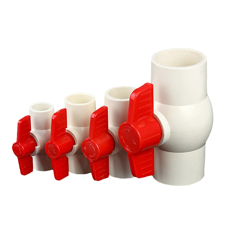 Factory direct sales plastic socket thread butterfly handle PVC ball valve
