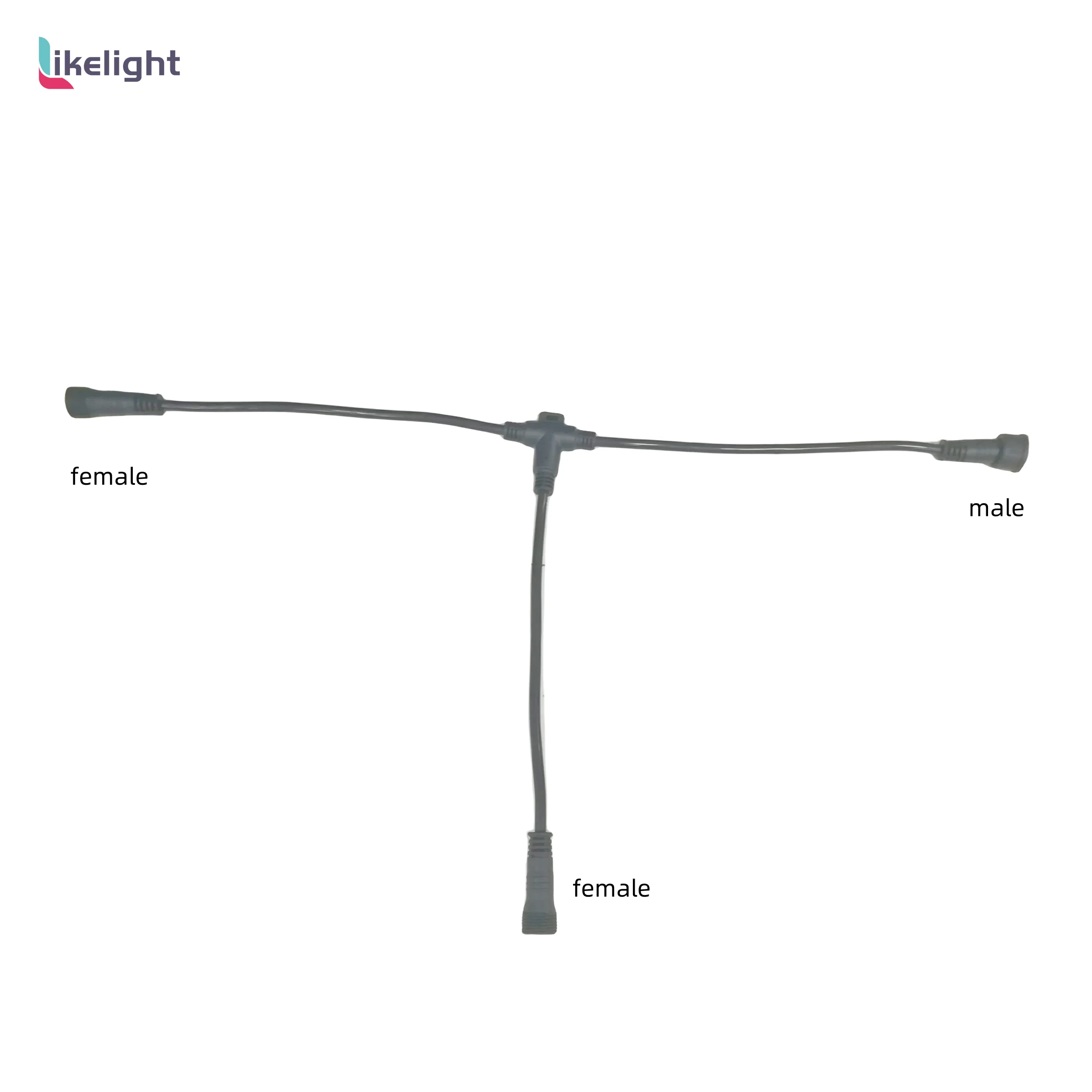 2pin 3pin 4pin 5pin T cable extensiono cable male and female connector waterproof copper LED custom light outdoor cables