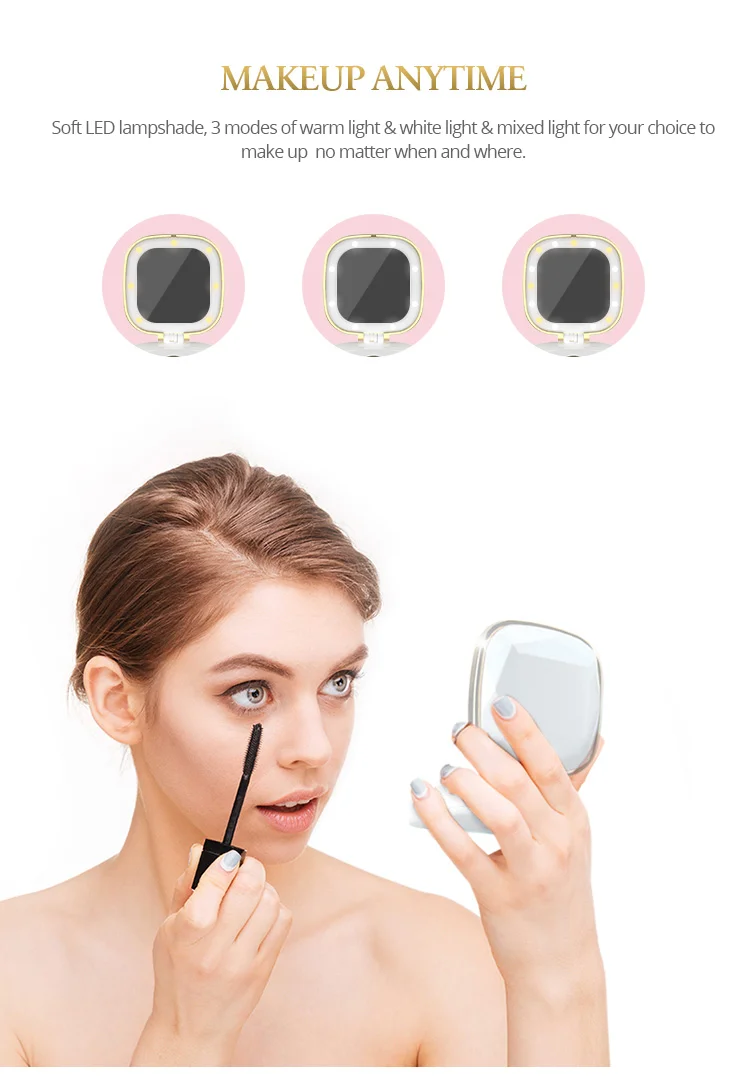 
Led Lights Nano Mist Sprayer Makeup Mirror With Lights Portable Mirrors Skin Care And Make Up Tool 3 in 1 