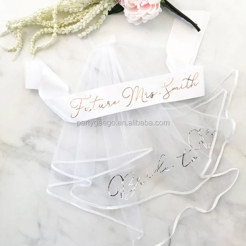 
Bachelorette Hen Party Wedding Bride To Be Veil Bridal Veil 