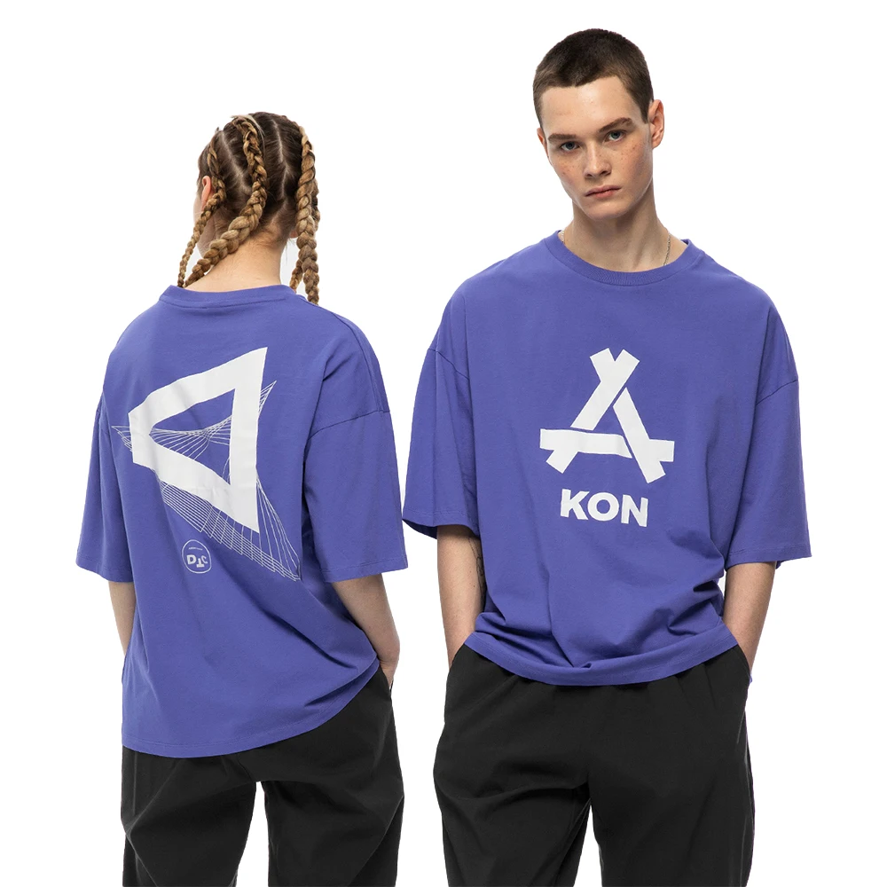 Custom Men`s streetwear sports purple cotton screen printing
