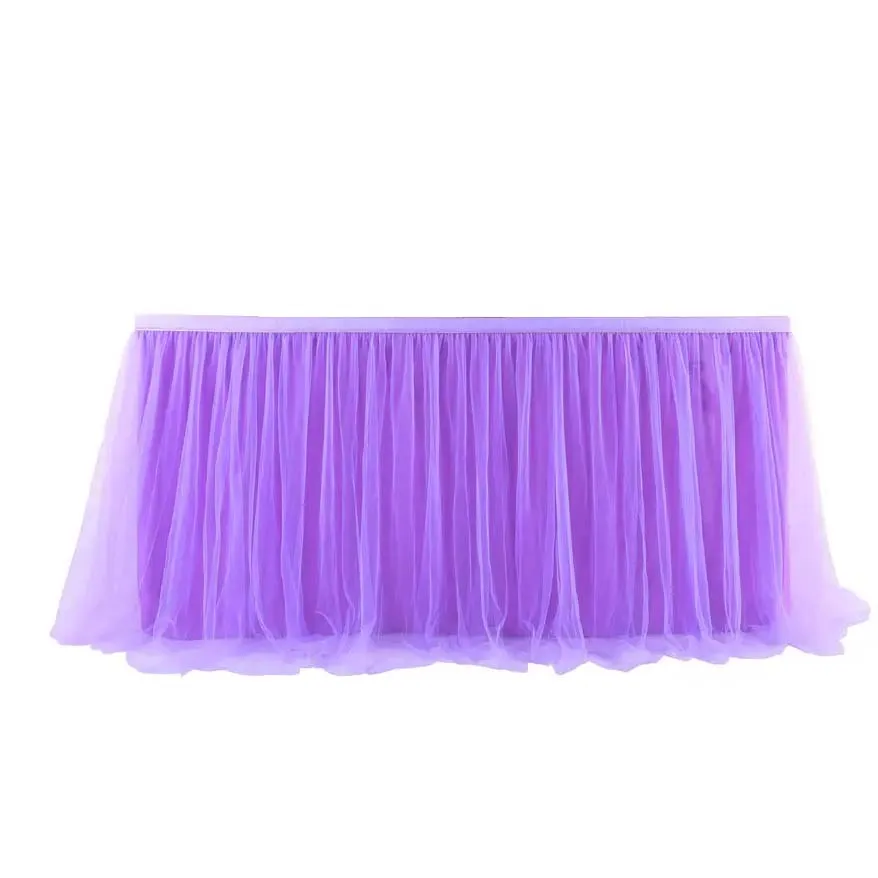 Tutu Tulle Table Skirt Elastic Mesh Tulle Tableware Tablecloth For Wedding Party Table Decoration