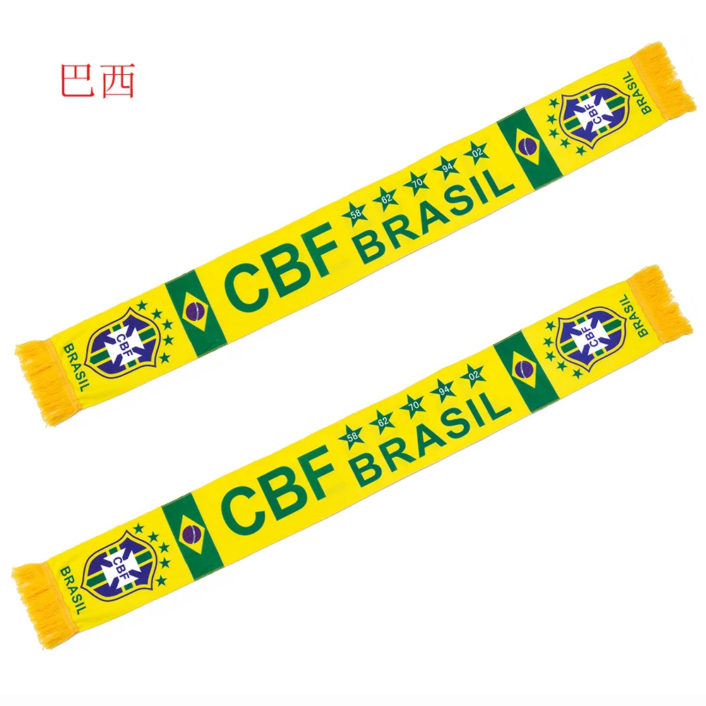 Custom logo Scarves 100% Polyester/Knitted Polyester/Satin/Fleece Embroidery Football Scarf for cup 2011
