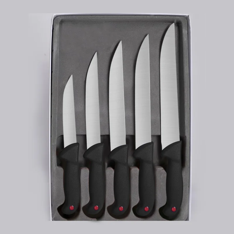 Wholesale 6/7/8/9/10 Inch Plastic Handle Stainless Steel Blade Butcher Knife Slaughtering Meat Poultry Kitchen Chef Knife Set