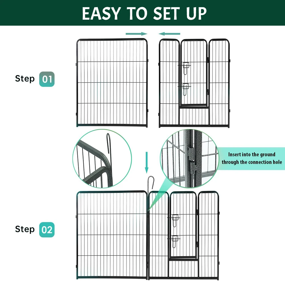 Outdoor Puppy Pet Gates & Pens, Dog Fence Enclosure For Exercise Foldable Dog Playpen