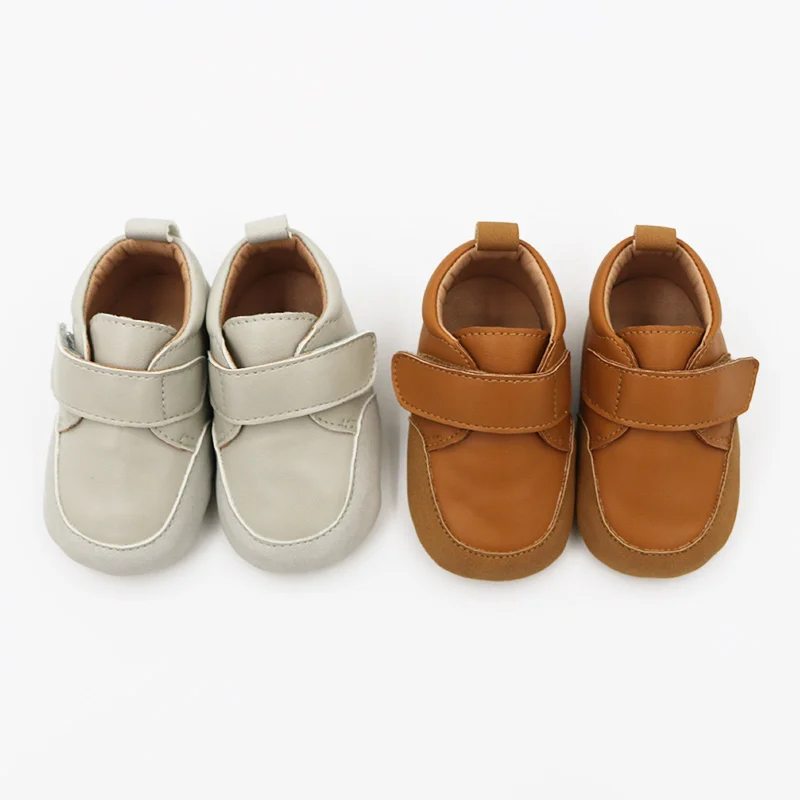 Customized baby mens soft sole shoes fashion design PU leather breathable non-slip soft baby sneakers