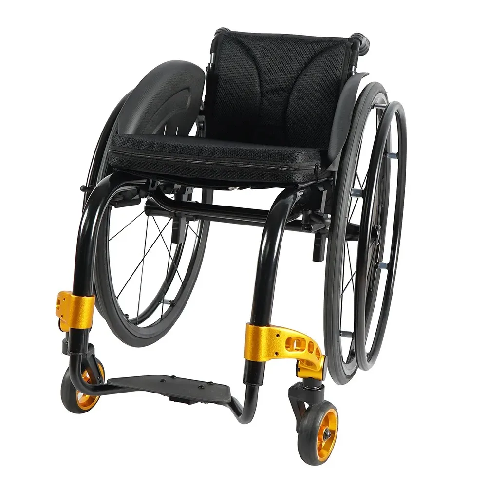 sports manual lightweight  wheelchair with adjustable height and 24 inch large wheels