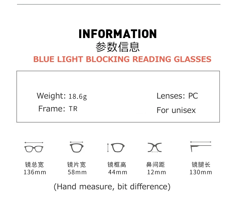 Retro ultra light and fashionable TR90 frame anti blue light presbyopic glasses for unisex