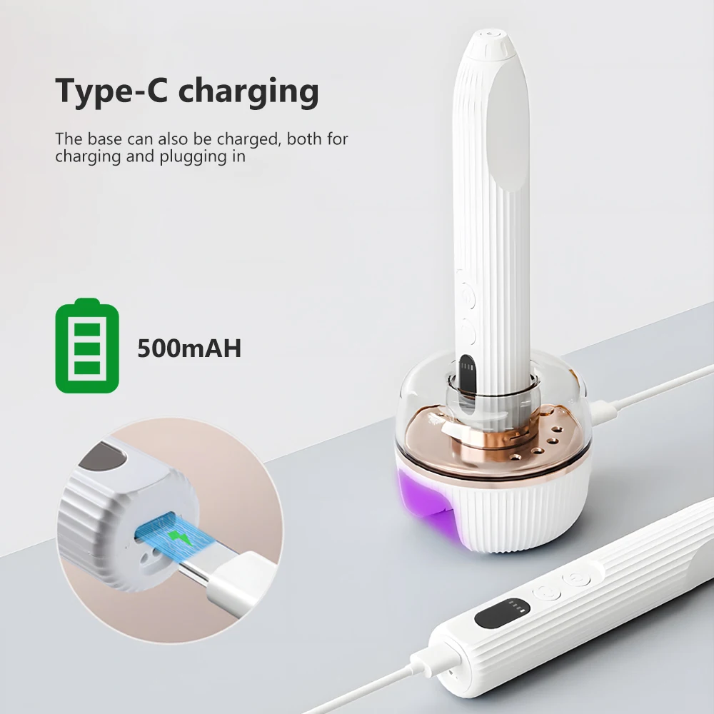 12 Drills and Rechargeable Base Portable Rechargeable Nail E File Machine,5 Speeds Professional Nail Drill with UV LED Nail Lamp