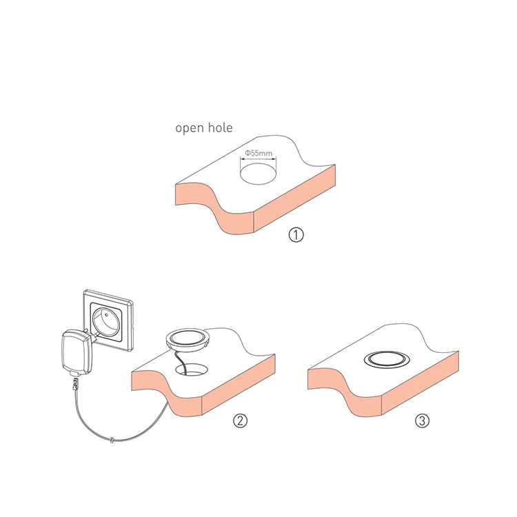 Round Shape New Fashion Bedroom Led Light Furniture Lamp With Mini Plug Cabinet Light lighting for kitchen