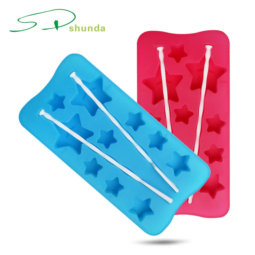 Children diy home chocolate model star magic stick homemade Popsicle ice cube quick-frozen mold silica gel