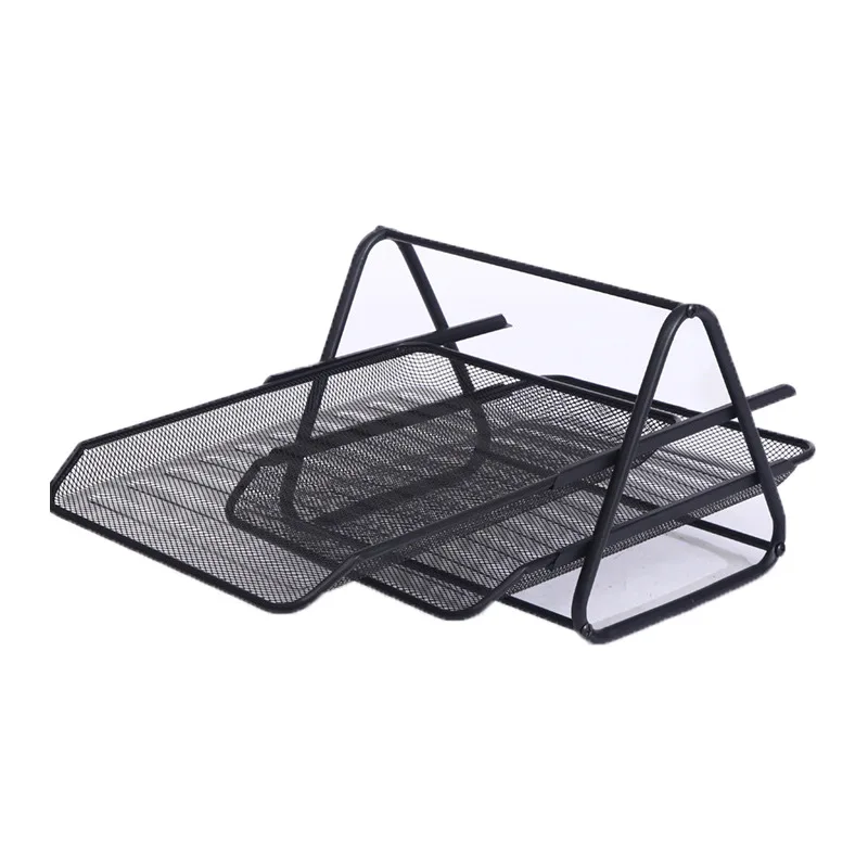 Unility Desktop Office Stationery Accessary Metal Mesh 2 Tier Document Tray