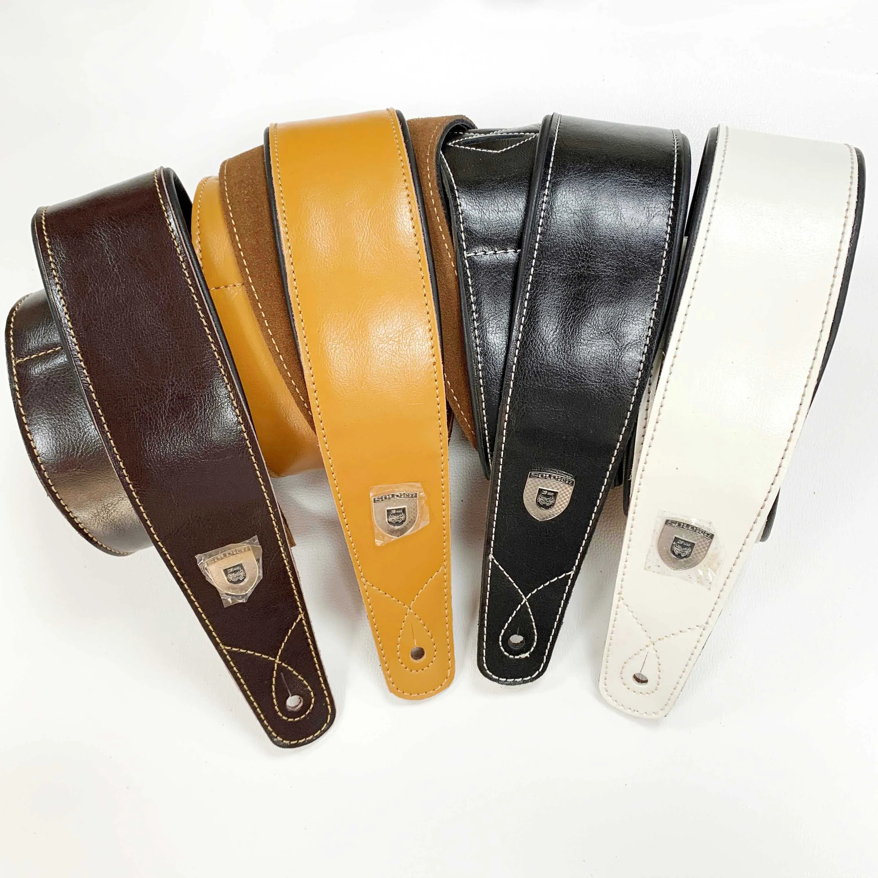 Мягкий и прочный ремешок из натуральной кожи для басов, гитары, электрогитары