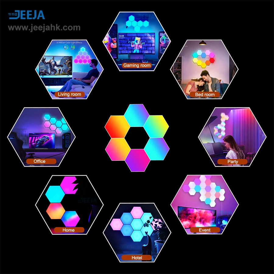 JEJA RGB Quantum Light Smart Hexagon Lights 2024 new product ideas gaming setup hexagon lights gaming lamp ps4