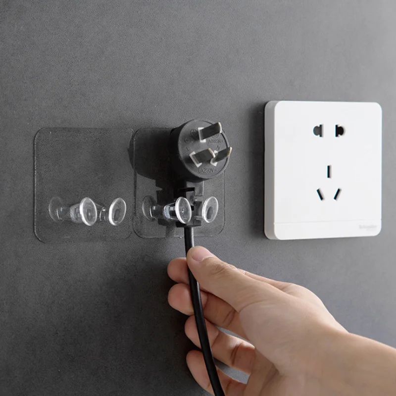 Strong Adhesive Plug Hooks Without Nails Multi Purpose Transparent Plastic Hooks Waterproof Oilproof for Best for Smooth Surface