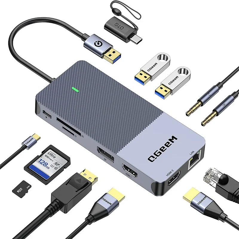 R USB 3.0 Docking Station Triple Display Dual Monitor USB C Hub with Dual HDMI 4K DP Laptop Docking Station for M1