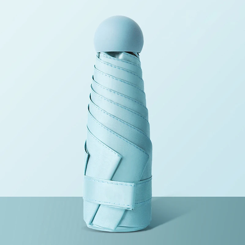 Folding sunshade sun umbrella for students rain and shine dual purpose pill capsule mini pocket umbrella UV resistant umbrella