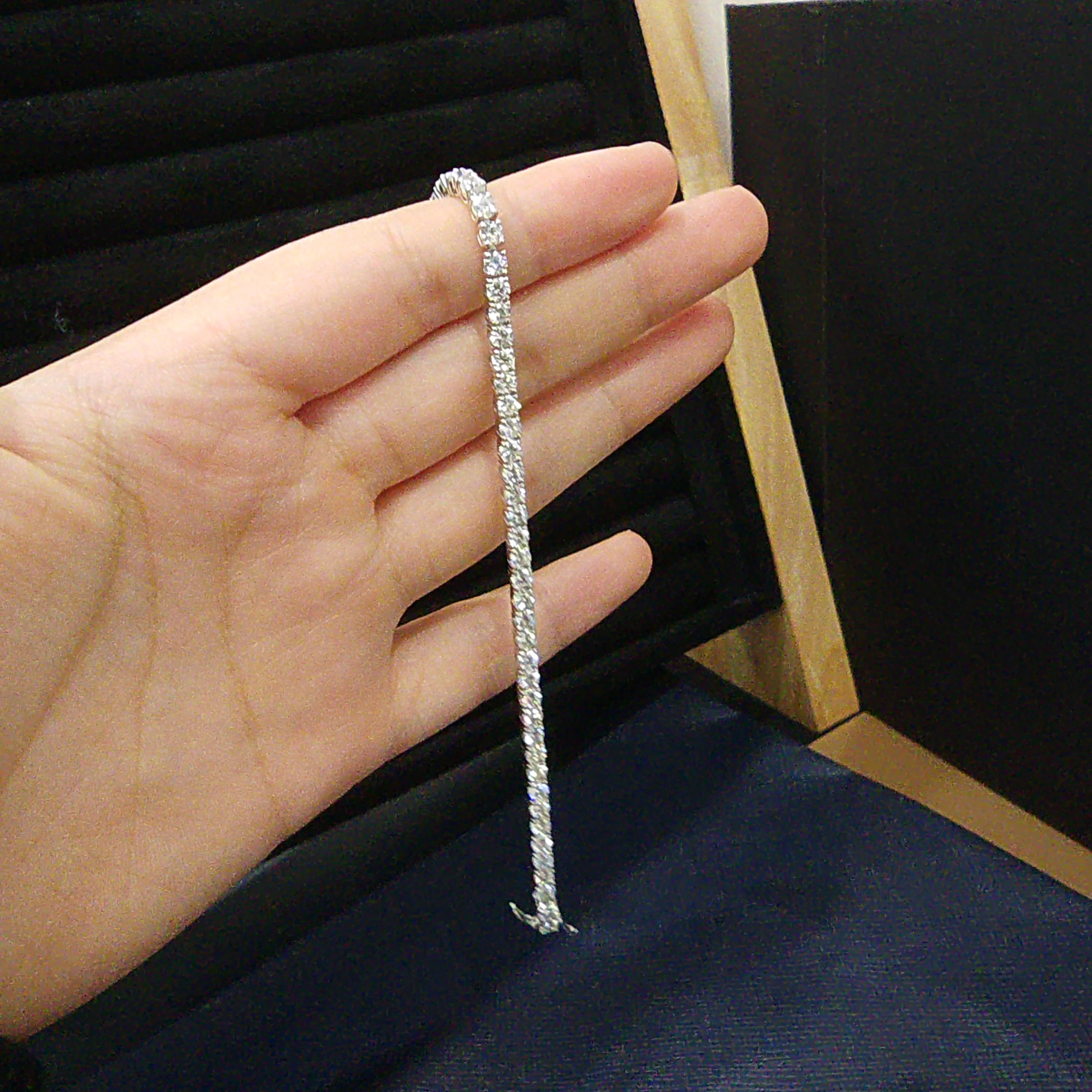 Custom Lab Diamond Tennis Chain Bracelet 18k Gold Lab Grown Diamond Jewelry Women