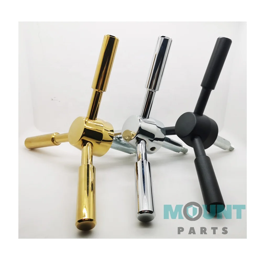 Textured Vault Door handle with 3 levers, for Bank Cabinet, Personal Storage or Decoration