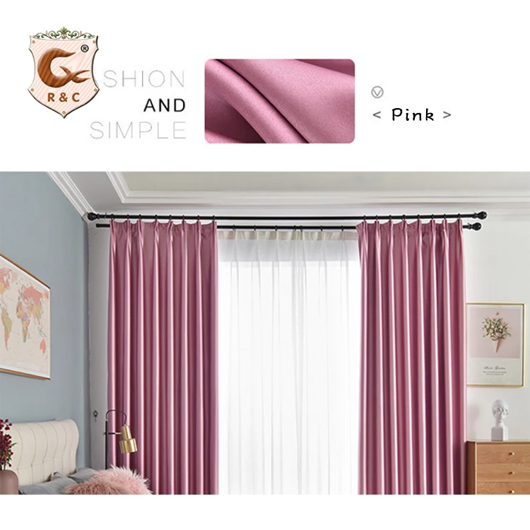 High Quality Classic Solid High Shading Blackout Window Curtain 100% Polyester Fabric Curtains for Hotel