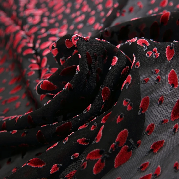 High standard super 6A velvet silk 135CM printed burnout silk velvet fabric