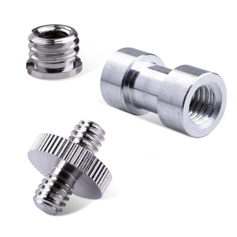 Прямая продажа с фабрики, оптовая продажа, 3 в 1, наборы винтов для преобразования от 1/4 до 3/8 дюйма, мужские или женские для кронштейнов или штативов для вспышки камеры