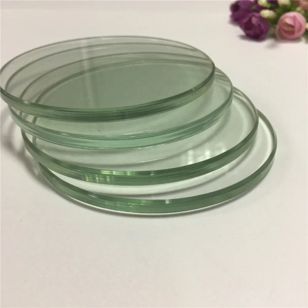 Factory Customized Glass Dongguan glass supply 4mm / 5mm / 6mm flat clear glass circles for outdoor tempered glass panels