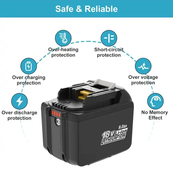 Replacement for Makitas tool battery18V 9.0Ah lithium battery 18650 battery  BL1890B BL1860B