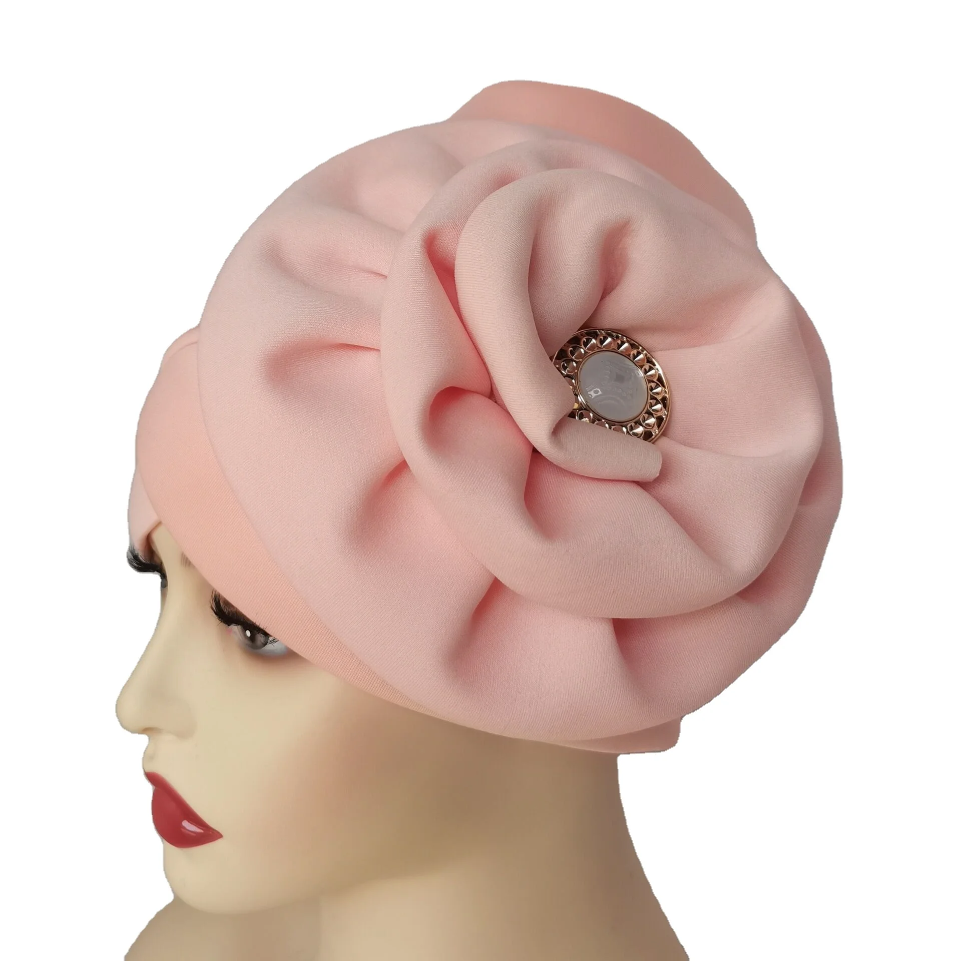 Wholesale African Stylish flower Turban hijab Hat For Africa Women Cap Turban Ladies