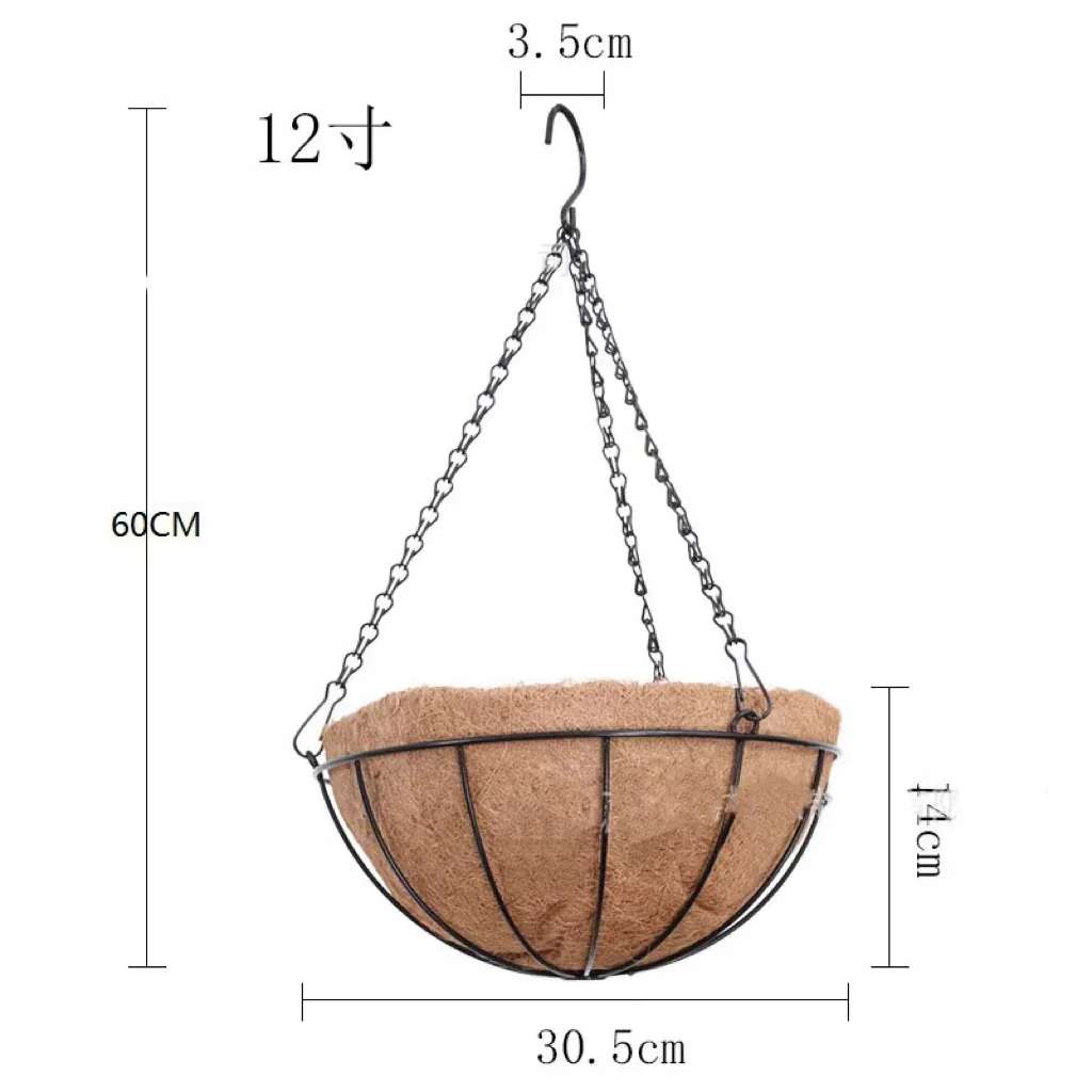 12 Inch Coconut Fiber Plant Basket Liner for Garden Planter Flower Pot