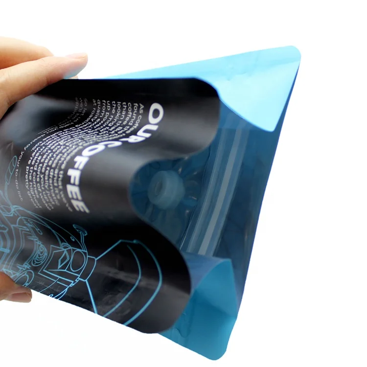 Low MOQ custom printed 250g foil coffee bags zip coffee bag with valve