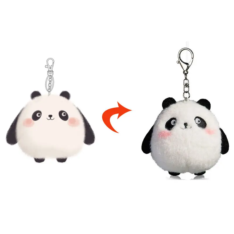 High Quality Cheap Price Cartoon Panda Keychain Customized Soft Stuffed Animal Panda Kawaii Plush Toy Keychain Key Ring