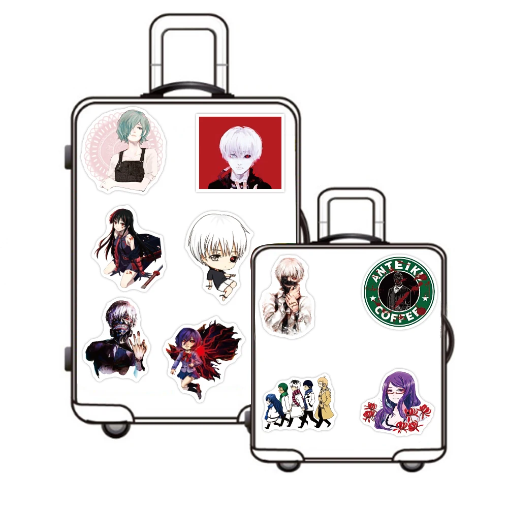 50 pieces/bag of cartoon animation vinylTokyo Ghoul sticker Trunk skateboard water bottle custom LOGO waterproof sticker