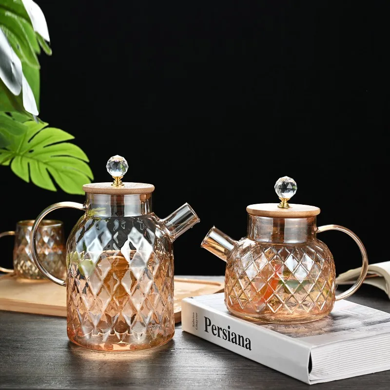 High Quality Cold Water Kettles Drinkware Pitcher Glass Teapot with Lid Water Jug and Glasses Set