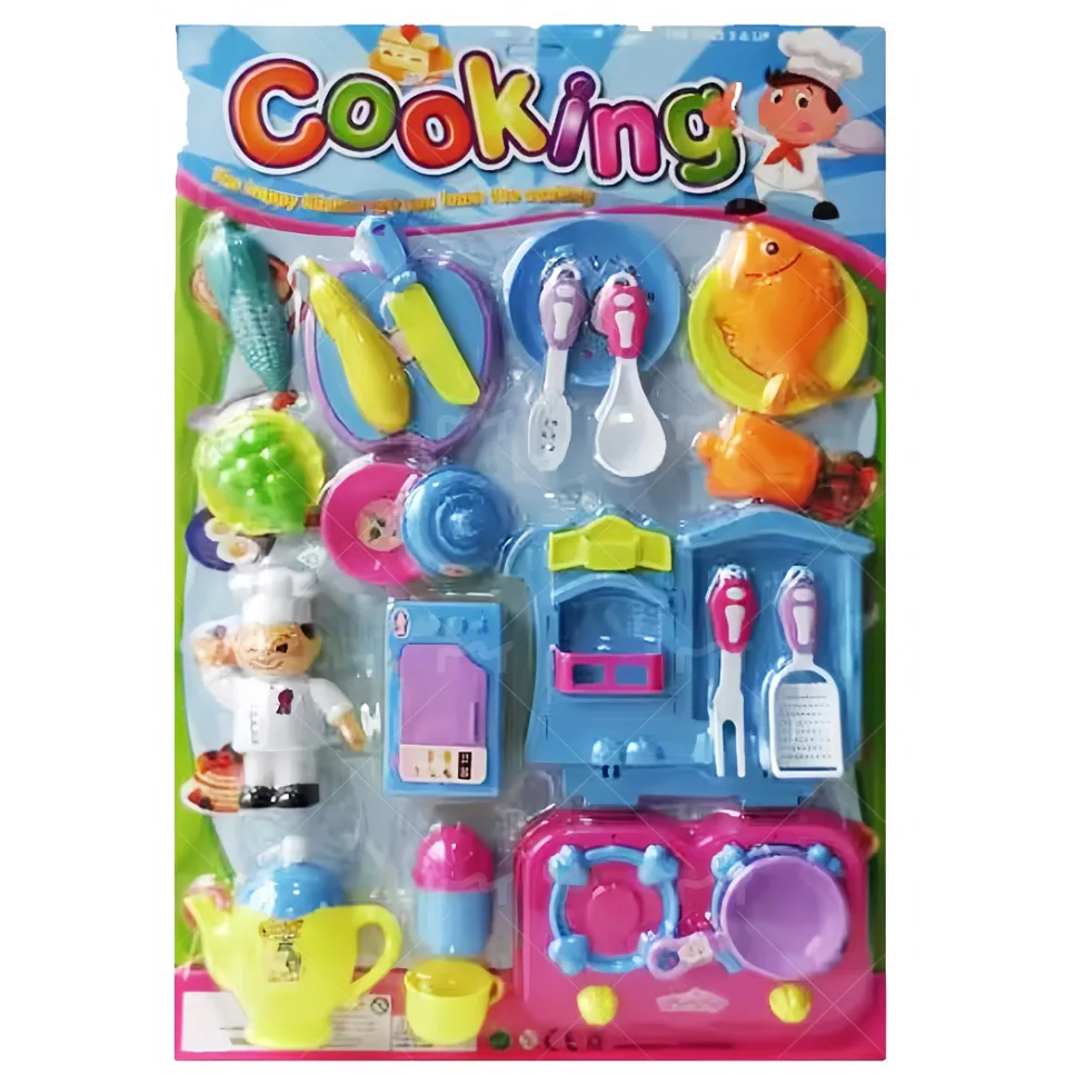 Customized Kids Pretend Play Toys Kitchen Play Set for Kids Tableware Set Plastic Kitchen Toys for Kids