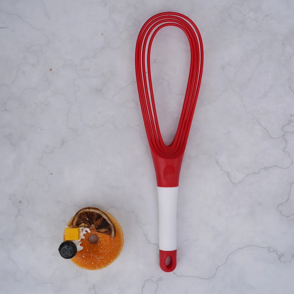 11.5-inch Multicolored Multi-use Twist Whisk 2-in-1 Balloon and Flat Whisk Egg beater