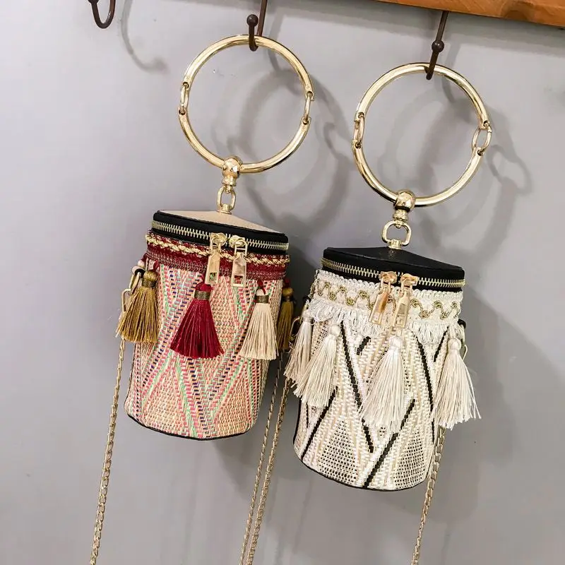 2021 knitted purse weave bag summer handbags shoulder bag for women