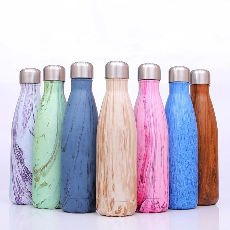 Stainless Steel Natural Wooden Water Bottle Coke Bottle