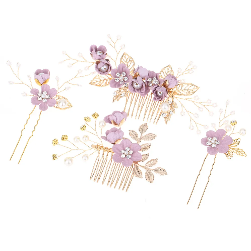 Latest Design Luxury Pearl Wedding Combs Hair Clips Women Bride Hair Ornaments Jewelry Bridal Flower Omgs Headpiece